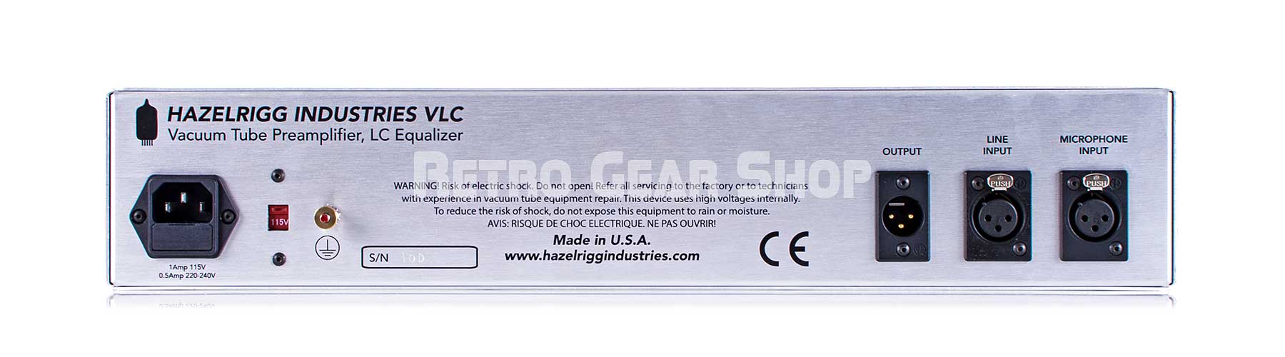 Hazelrigg Industries VLC Tube Microphone Mic Preamp EQ Equalizer
