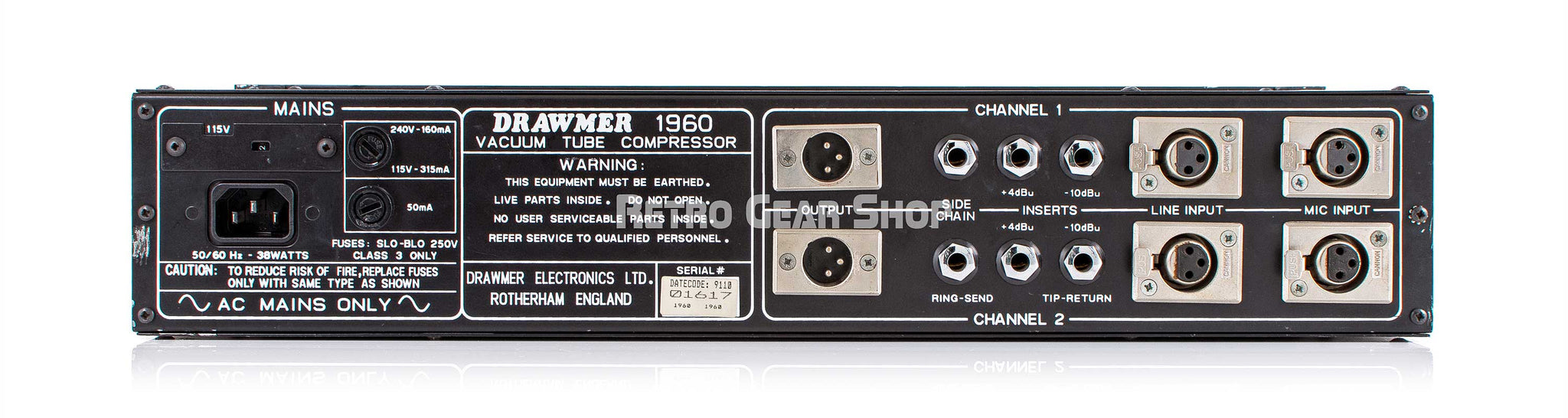 Drawmer 1960 Stereo Microphone Preamplifier Compressor – Retro 