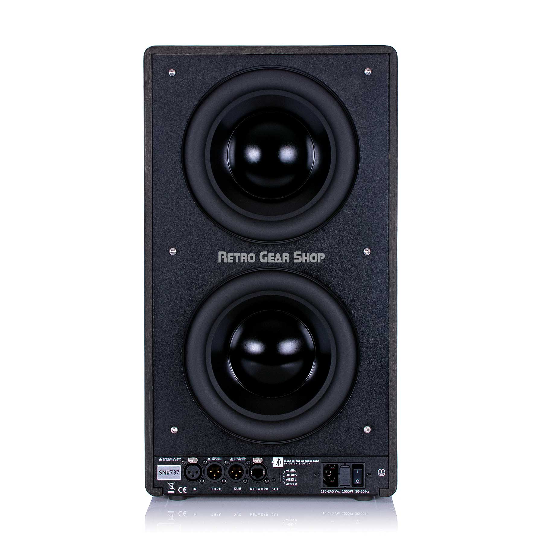 Dutch and Dutch 8c Hi-fi Loudspeaker Active Studio Monitor Black/Black Rear