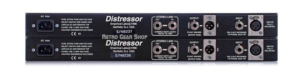 Empirical Labs Distressor EL8X-S British Mode Sequential Stereo Pair Rear