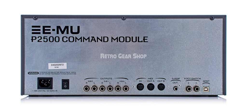 E-MU Systems Proteus 2500 Synthesizer Rear