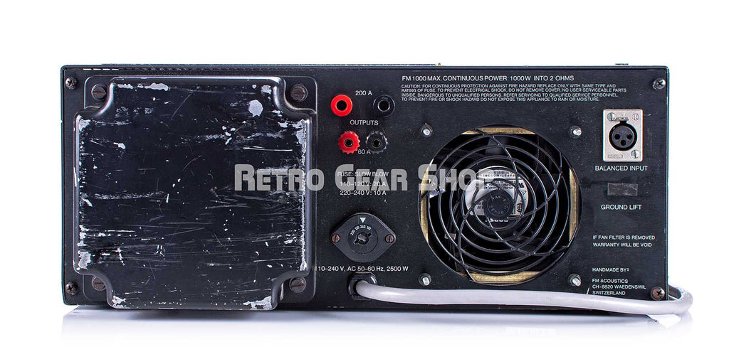 FM Acoustics 1000 Ultra-High Power Amplifier Rear