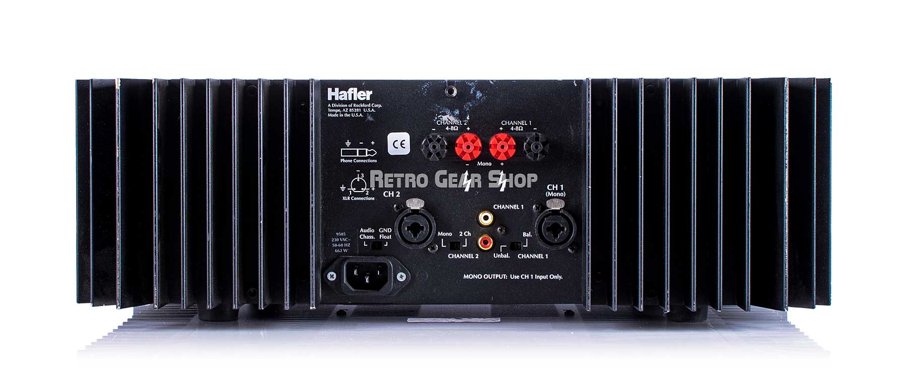 Hafler Trans-nova Series 9505 Stereo Power Amp Rear