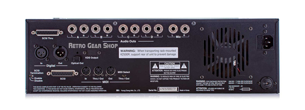 Kurzweil K2500RS Rear