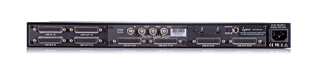 Lynx Aurora (n) 32 32-channel AD/DA Converter with Thunderbolt 3 Rear