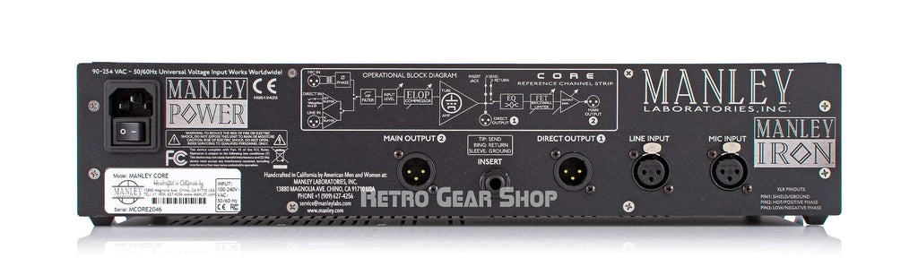 Manley Core Reference Channel Strip Rear