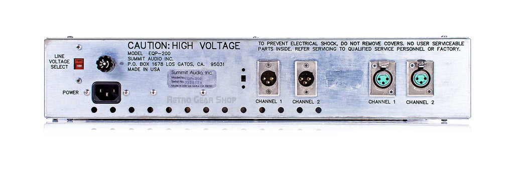 Summit Audio EQP-200A Rear