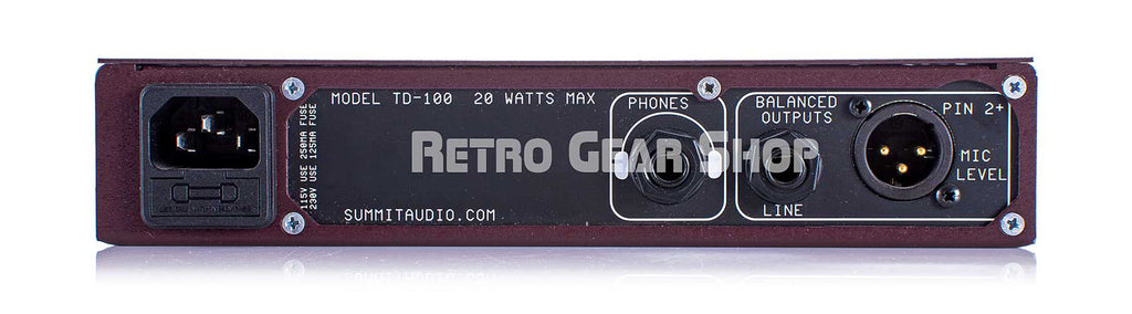 Summit Audio TD-100 Rear