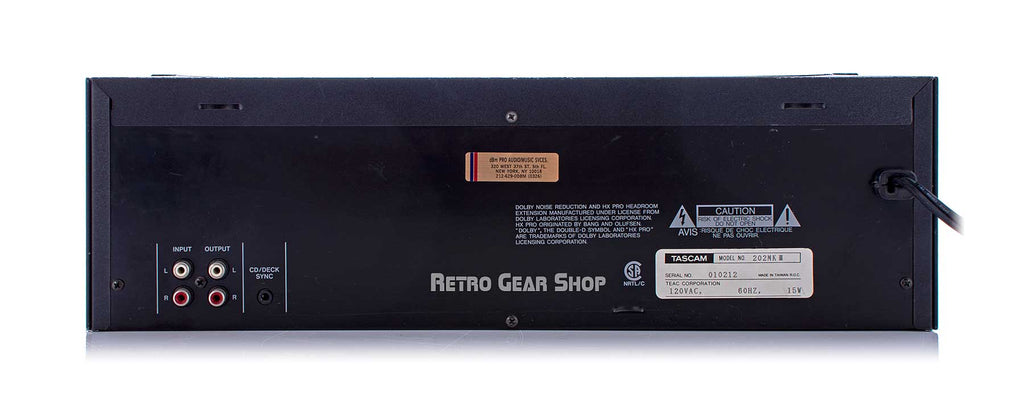 Tascam 202 MK III Rear