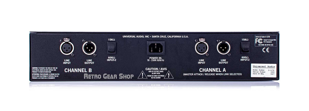 Universal Audio 2-1176 Rear