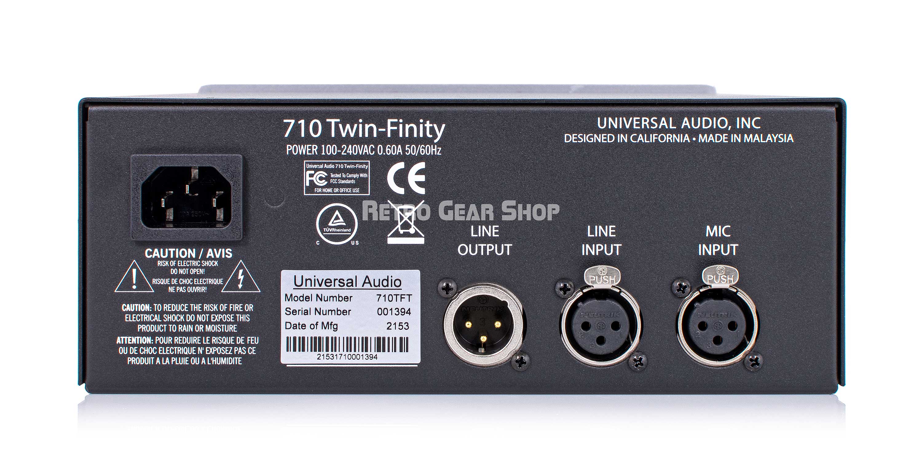 Universal Audio 710 Twin-Finity Mic Pre Mono hybrid tube