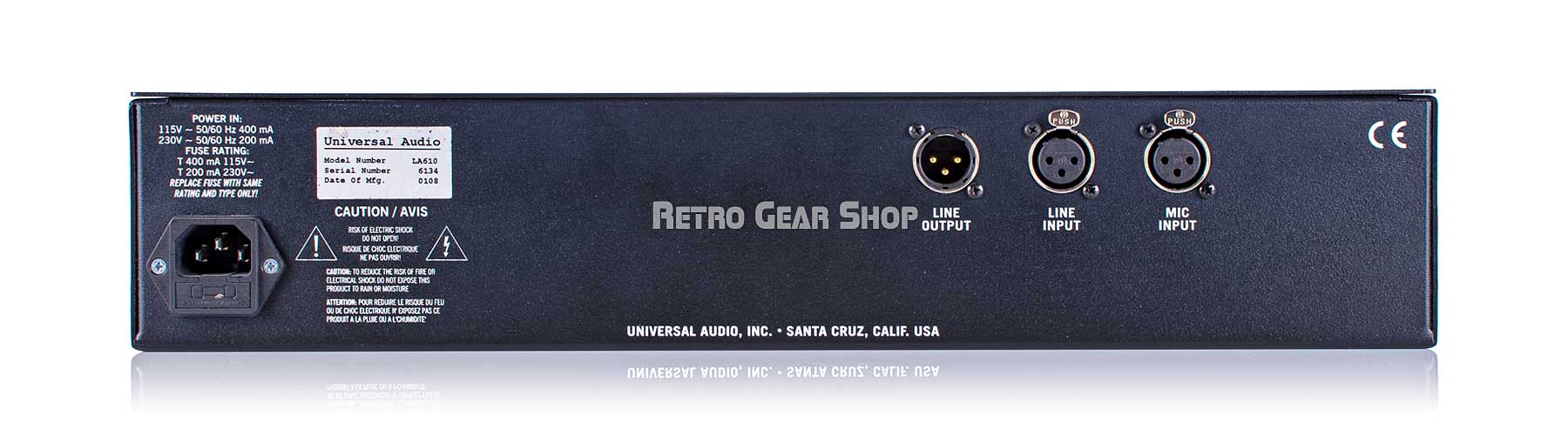 Universal Audio LA-610 Tube Channel Strip Preamp Mic Pre T4 Opto