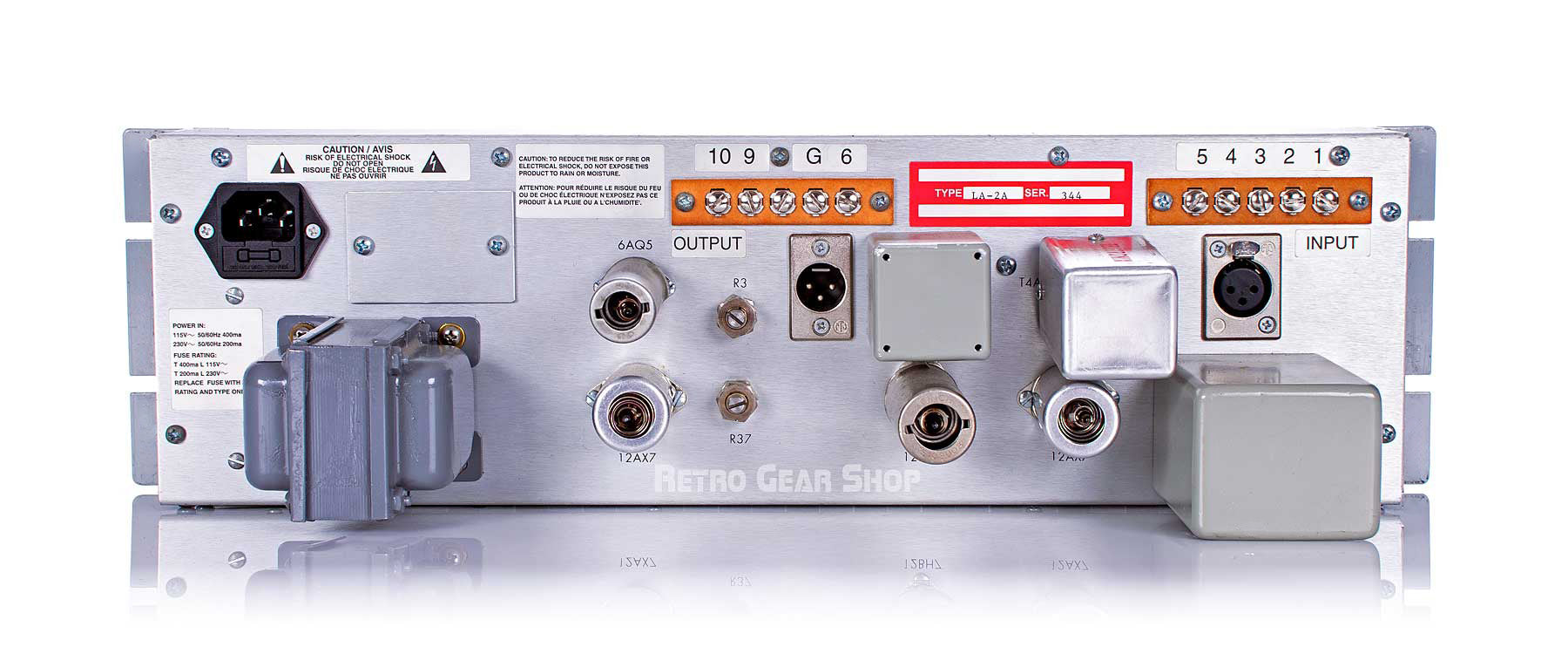 Universal Audio Teletronix LA-2A Leveling Amplifier Optical Compressor Used Rear