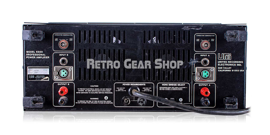 Urei Model 6500 Power Amplifier Rear