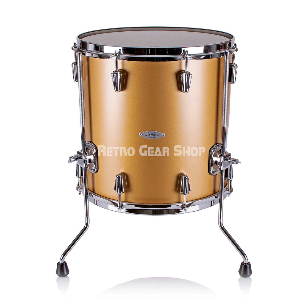 C&C Drums Satin Gold Kit Rack Floor Tom 14" Front