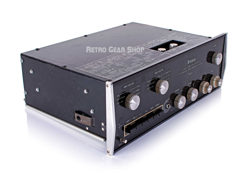 McIntosh C26 Solid State Stereo Preamplifier Top Left