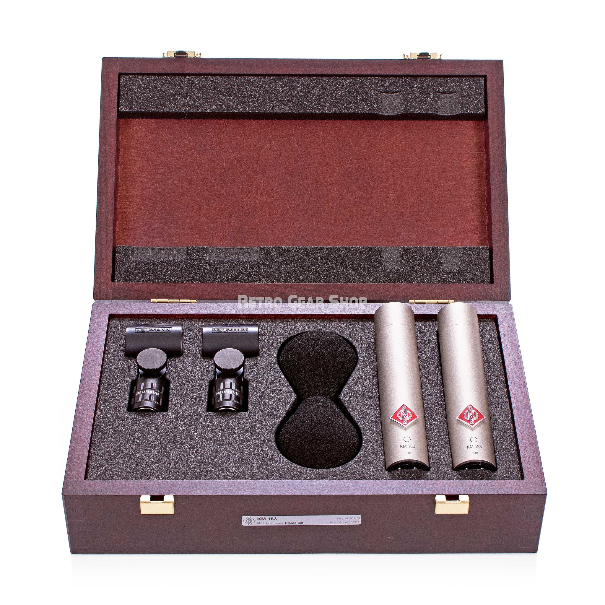 Neumann KM 183 Stereo Pair Series 180 Small-Diaphragm Omnidirectional Condenser Microphones Wooden Case