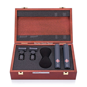Neumann KM-185 Stereo Set  Matte Black Wooden Case