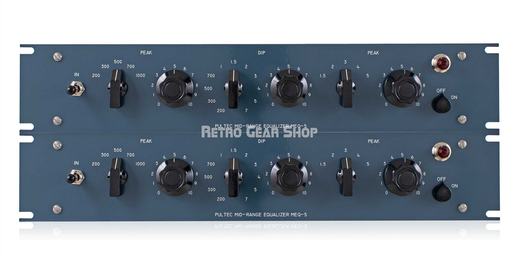 Pultec Pulse Techniques MEQ-5 2U Blue EQ Equalizer Pair Front