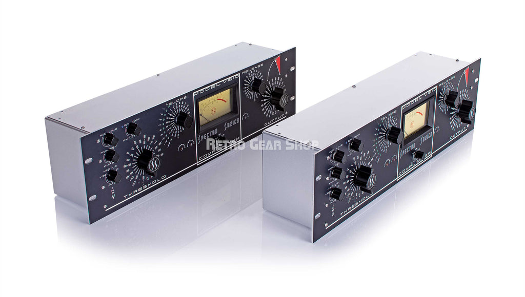 Spectra Sonics Complimiter Model V610 Black Faceplate Stereo Pair Top Left