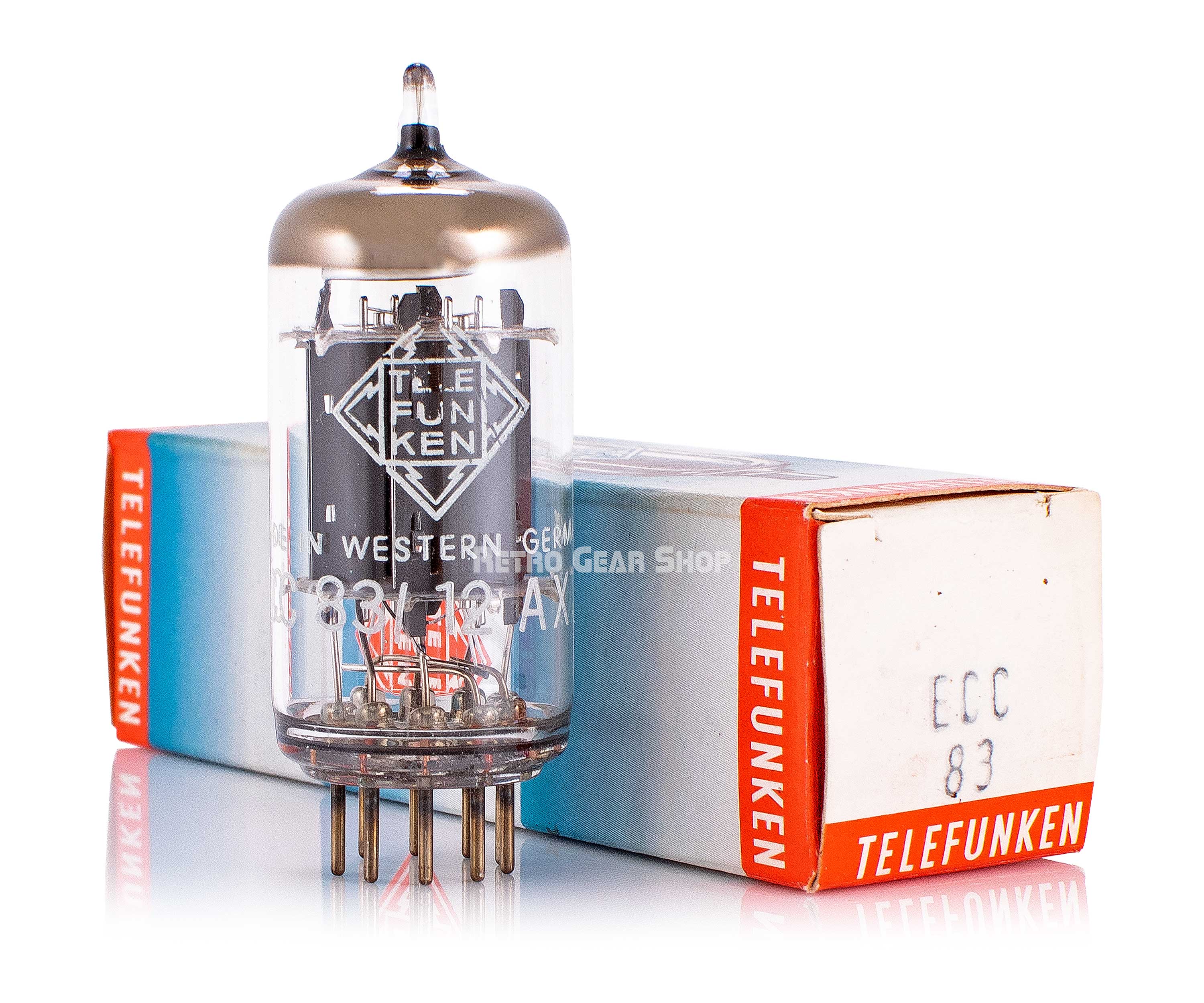 TELEFUNKEN ECC83 真空管 2本セット Telefunken ECC83 12AX7 Tube Smooth Plate Diamond Bottom Vintage