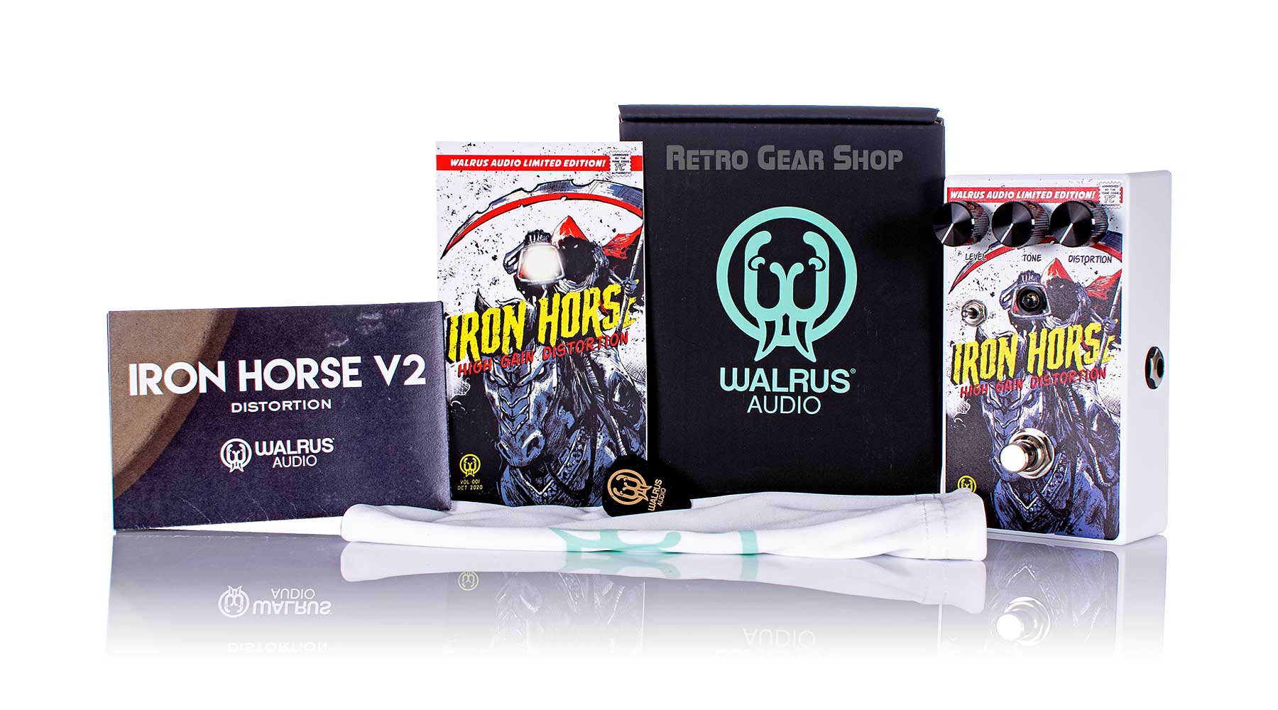 Walrus Audio Iron Horse V2 High Gain Distortion Halloween 2020 Limited Edition Box Manual Extras