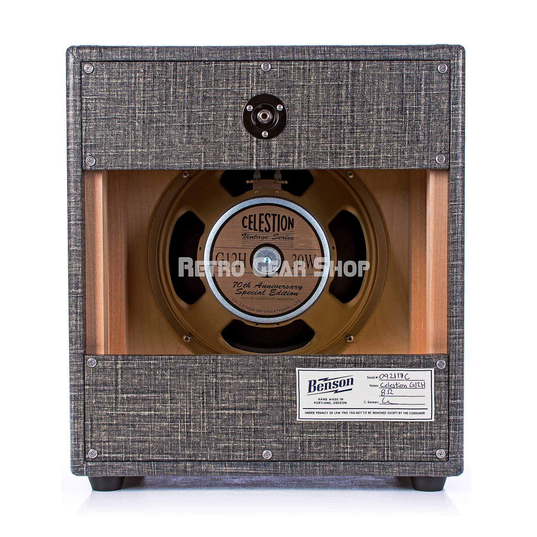 Benson Amps Oversized 1 x 12-inch Guitar Cabinet - Black Tolex/Oxblood  Grille
