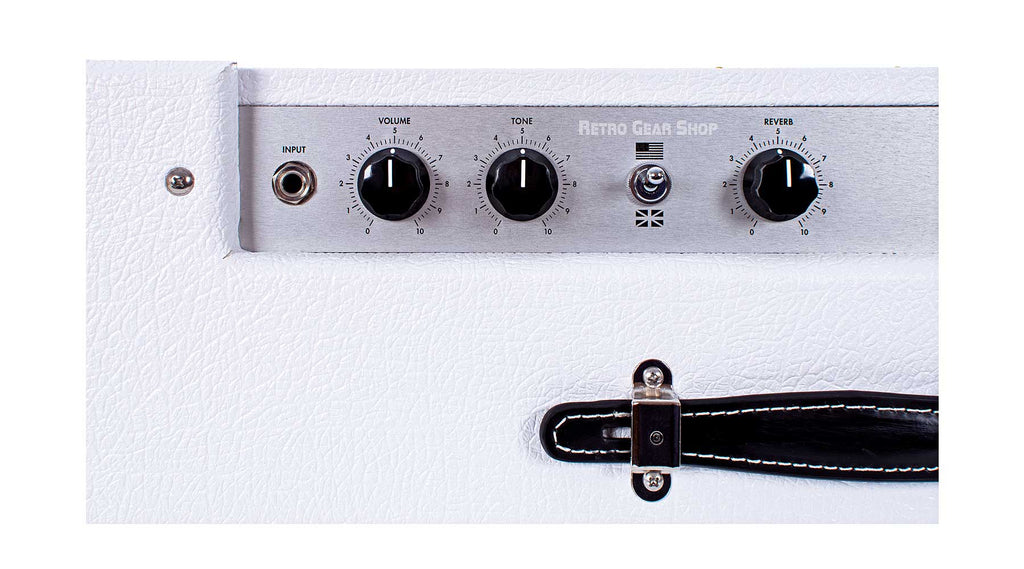 Benson Monarch Reverb Combo 1x12 Custom White Oxblood Top Detail