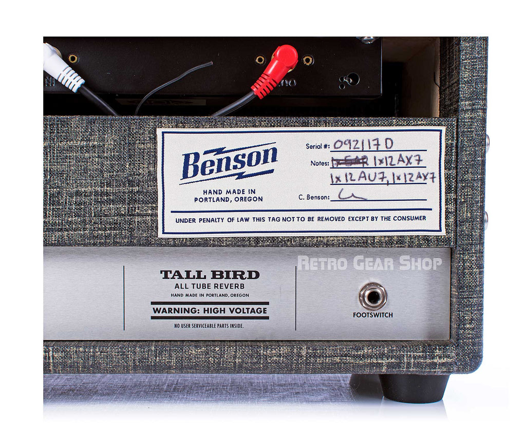 Benson Amps Tall Bird Serial Number