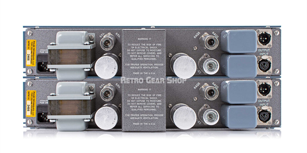 Pultec Pulse Techniques MEQ-5 2U Blue EQ Equalizer Pair Rear