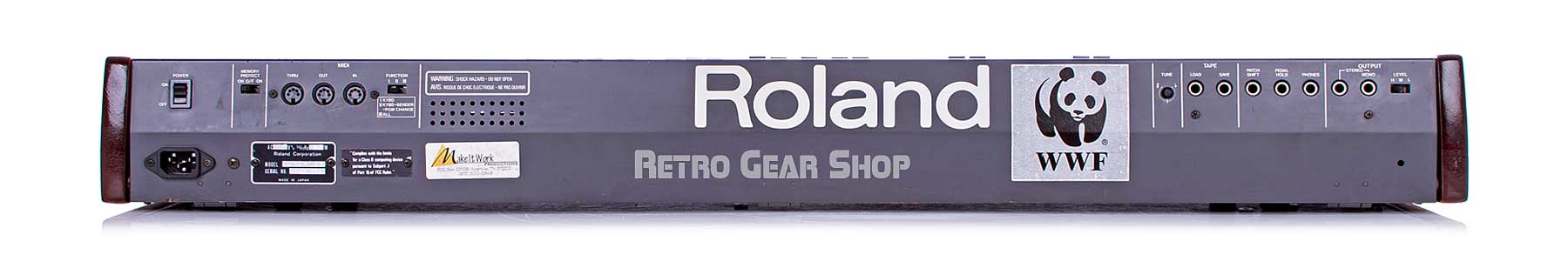 Roland Juno-106 Custom Wood Endcheeks Rear