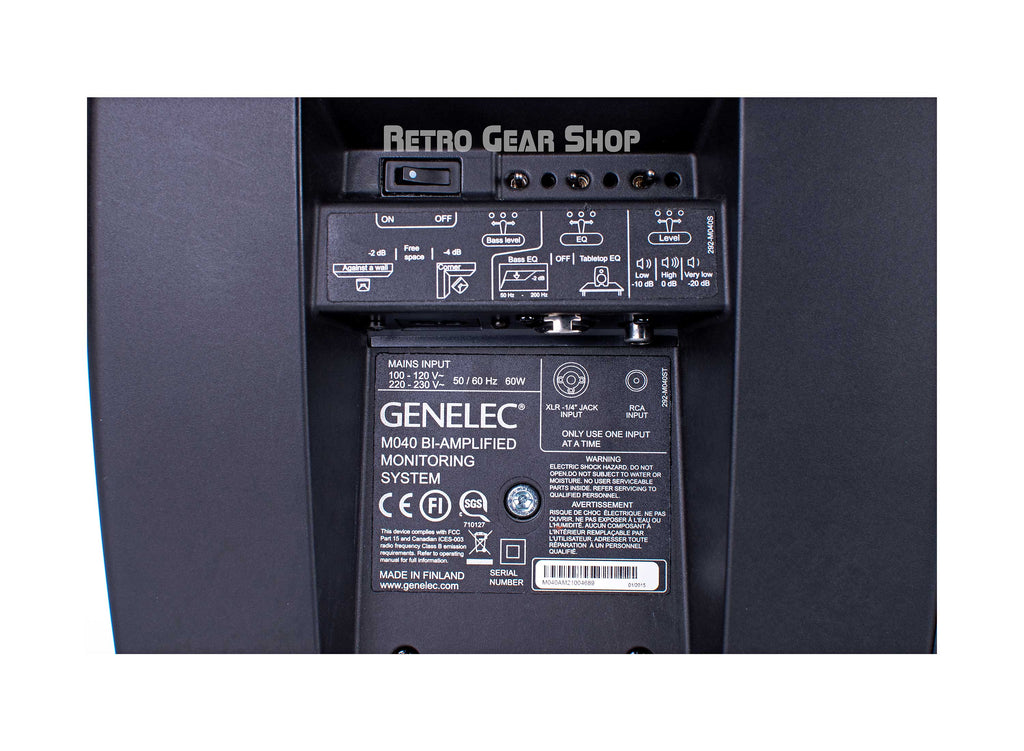 Genelec M040 Rear Detail Connections