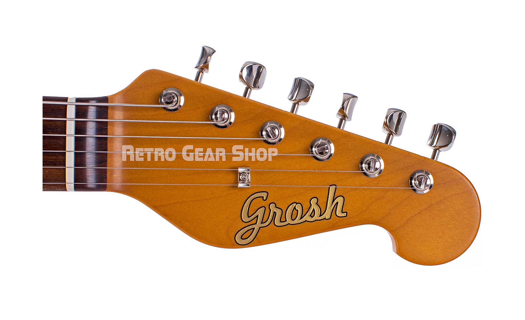 Don Grosh NOS Retro Swamp Ash Mary Kay Strat 2016 Electric Guitar Headstock Top