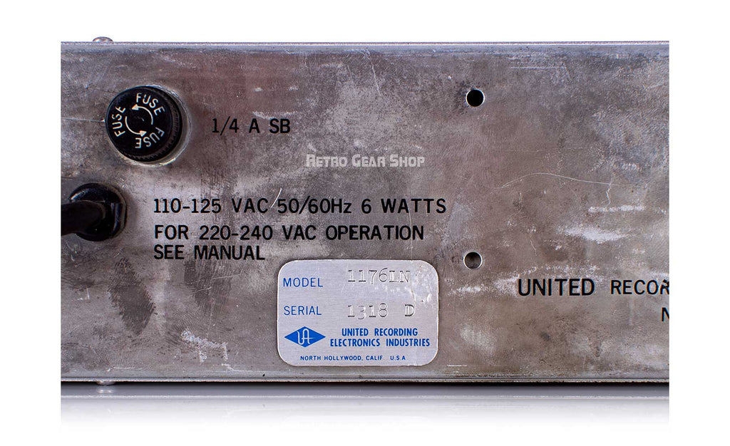 Urei Universal Audio 1176LN Rev D Serial Badge