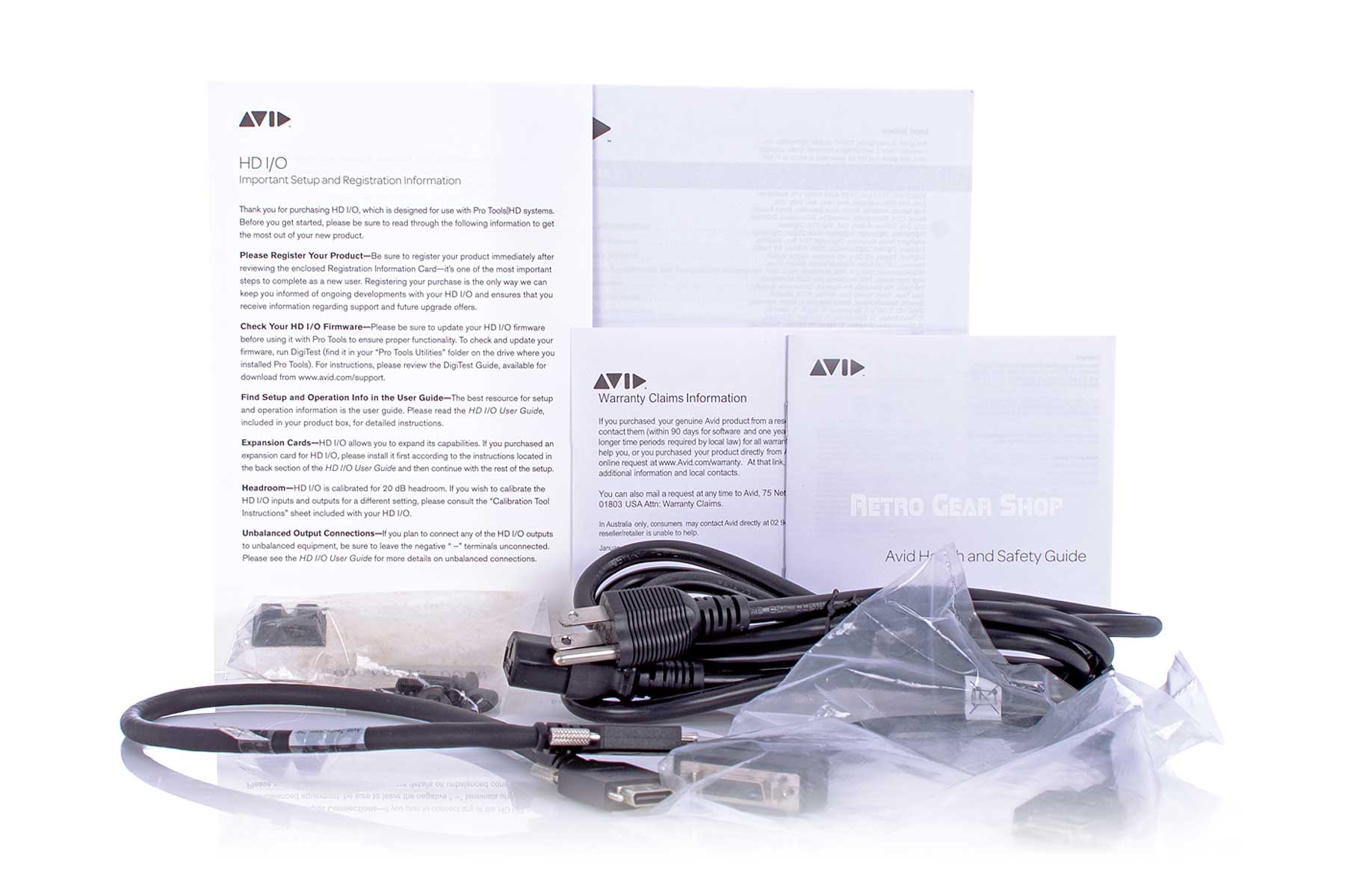 Avid HD I/O 16x16 Analog Manual Power Cables Extras