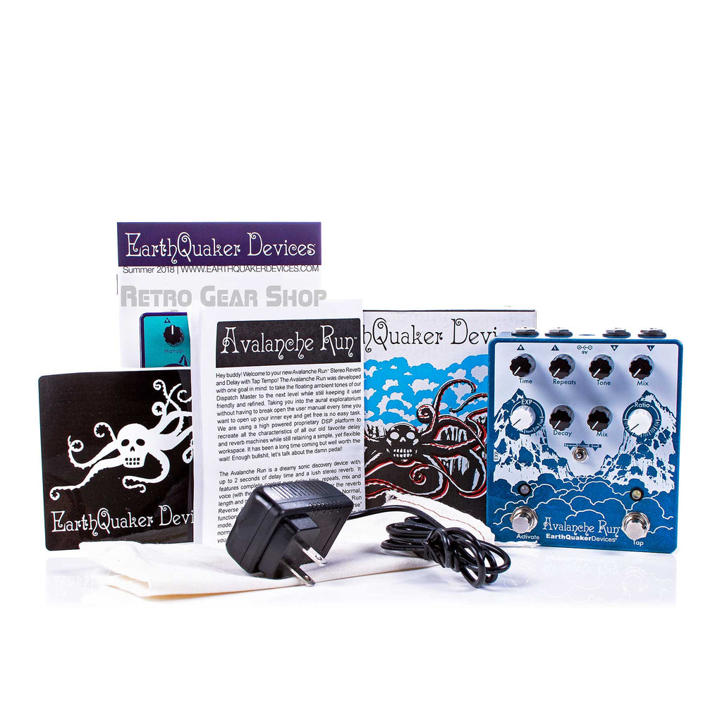 EarthQuaker Devices Avalanche Run V2 Manual Power Supply Box Extras