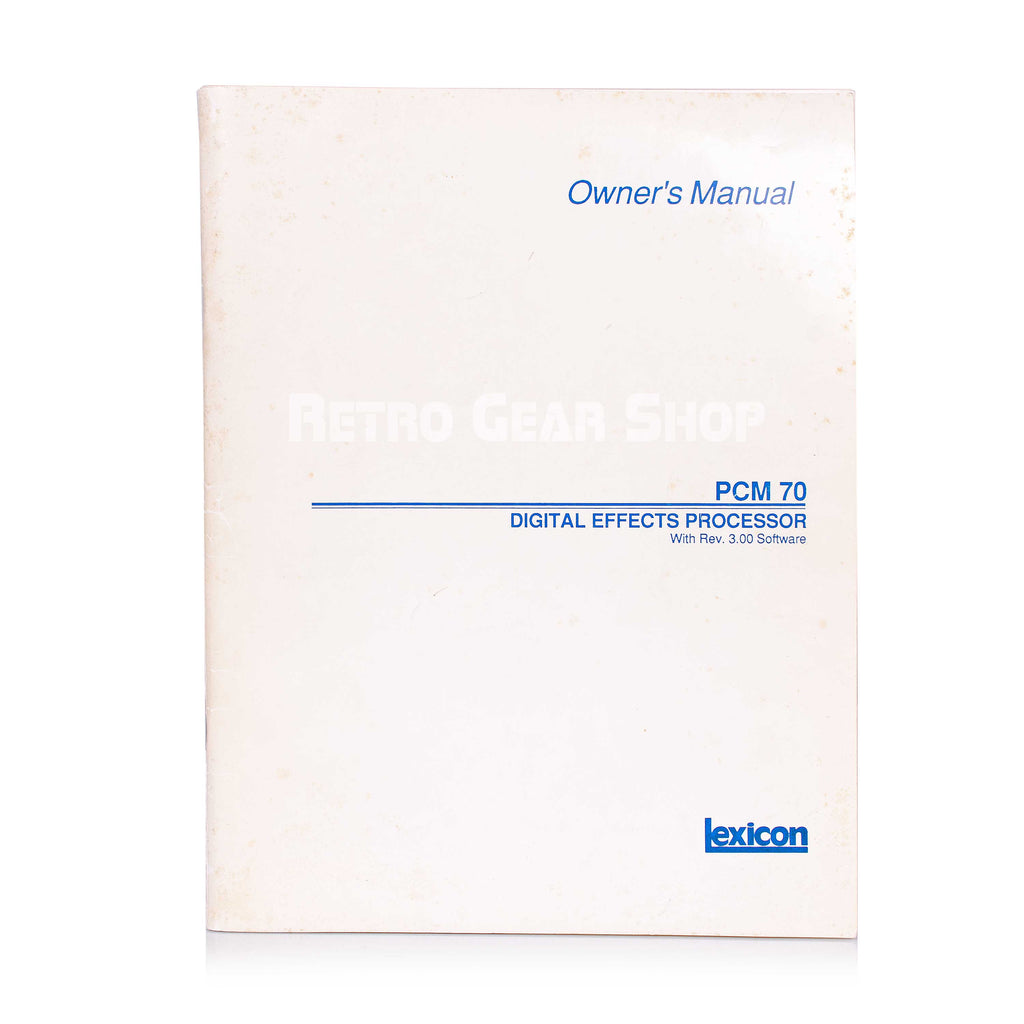 Lexicon PCM 70 Manual