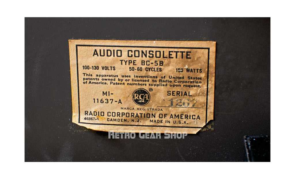 RCA BC-5B Serial Badge