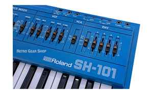 Roland SH-101 Blue + MG-1 Rare Vintage Analog Synth Keyboard Serviced