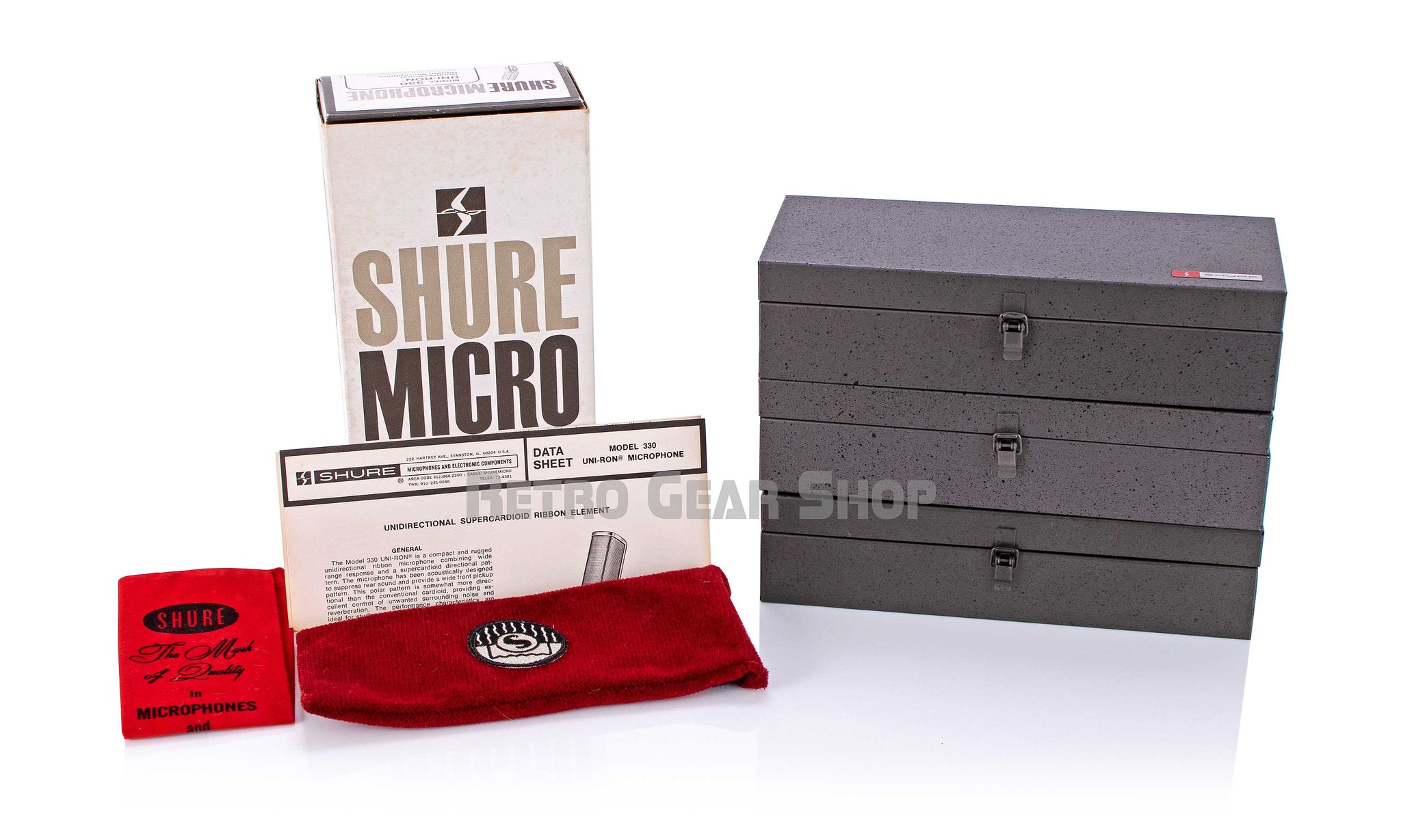 Shure Model 330 Ribbon Uniron Microphone Vintage Rare Original Box
