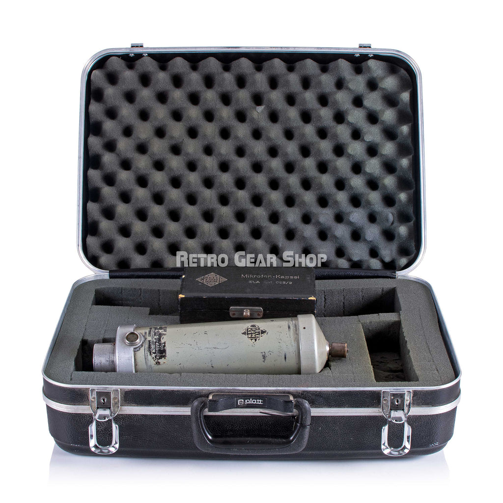 Telefunken Maihak BV30a Bottle Microphone + Neumann M-7 Capsule Rare Vintage Condenser Mic Case Open