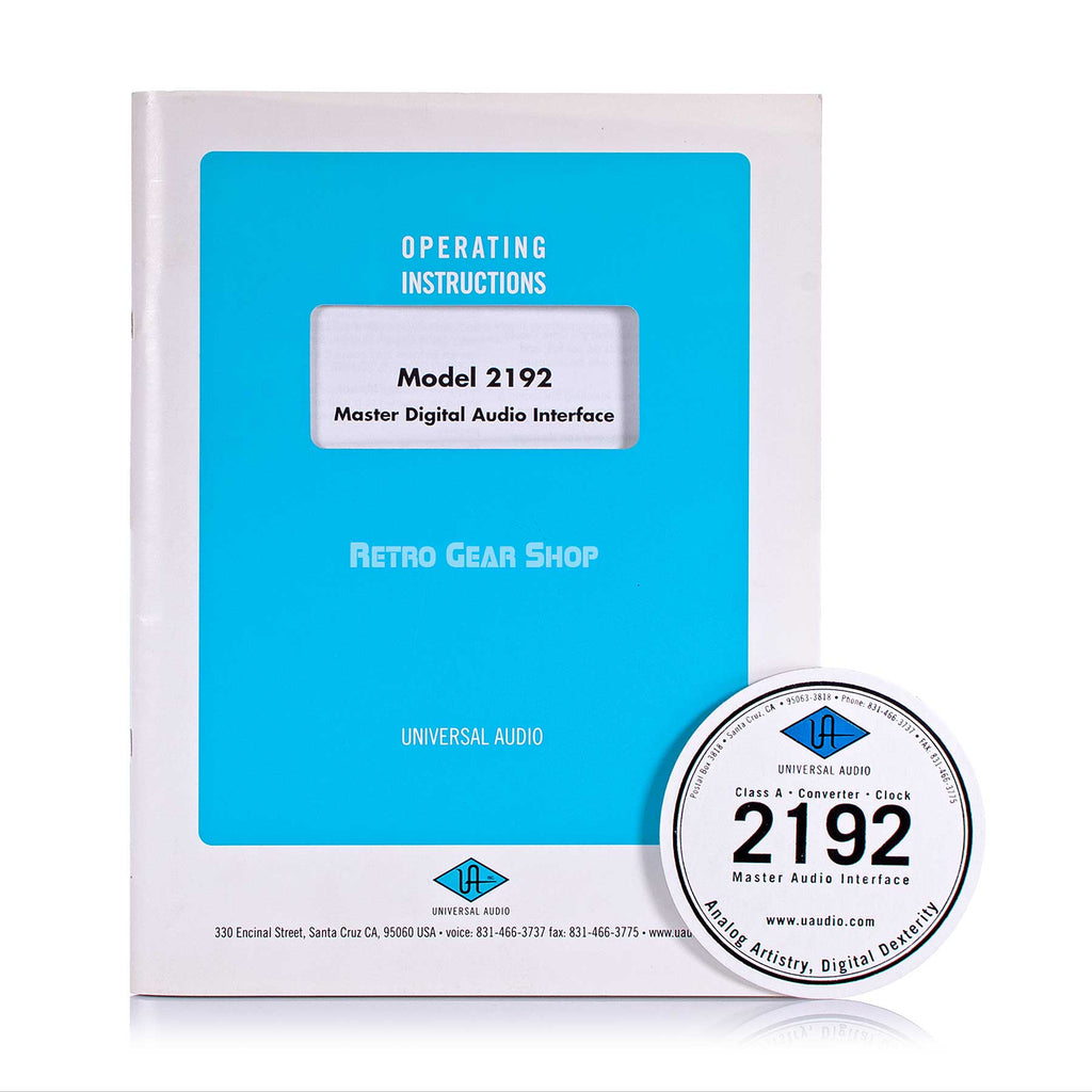 Universal Audio 2192 Manual