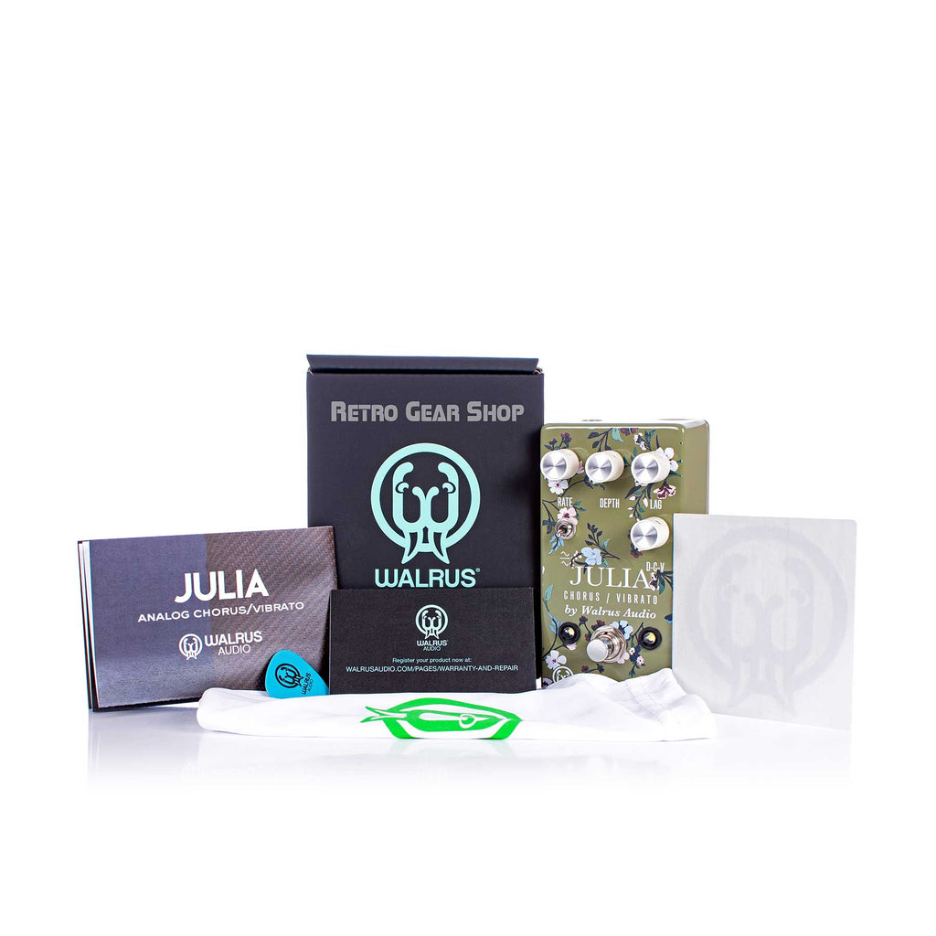 Walrus Audio Julia Analog Chorus/Vibrato Floral Series Box Manual Extras