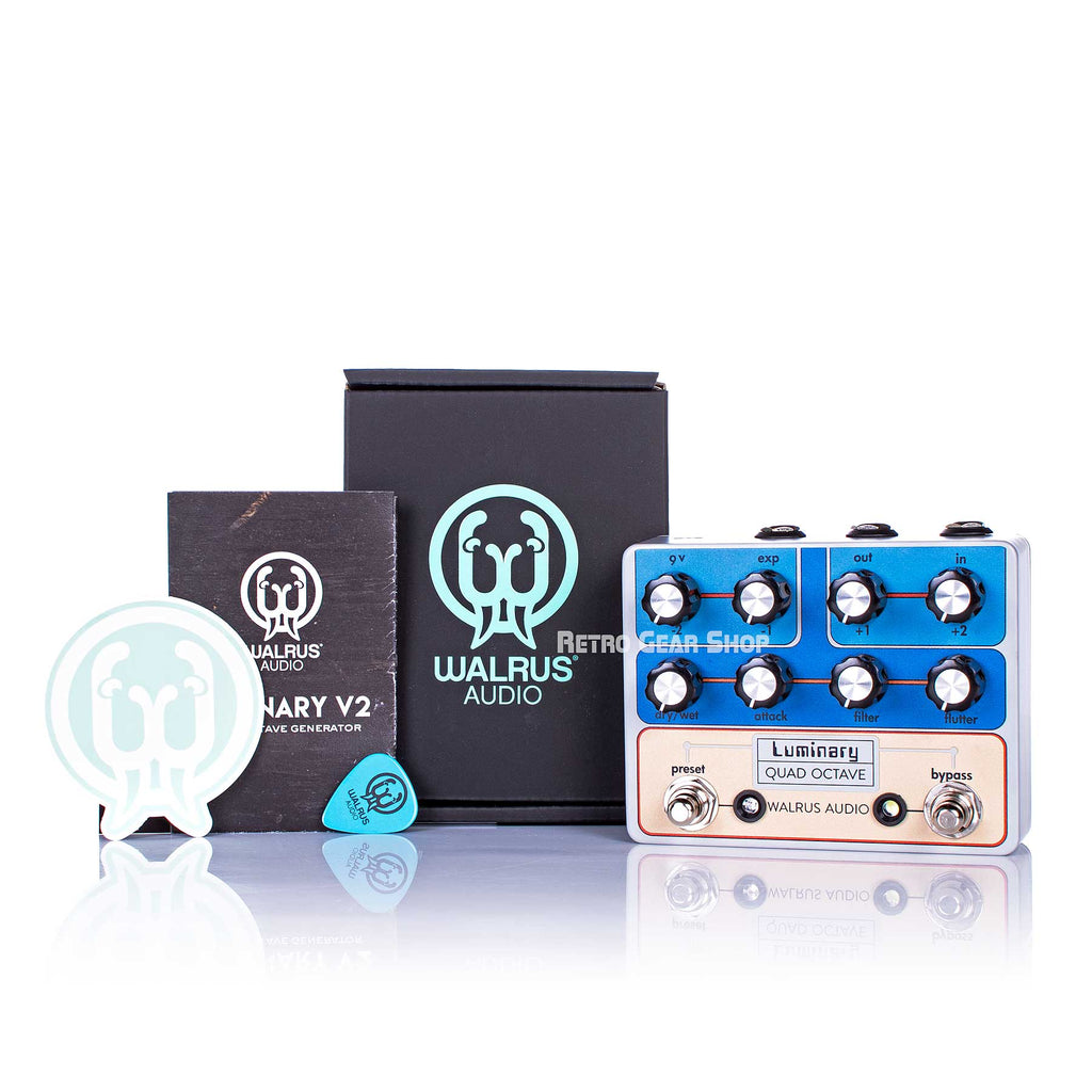 Walrus Audio Luminary V2 Quad Octave Generator Custom Retro Limited Edition Box Manual Extras