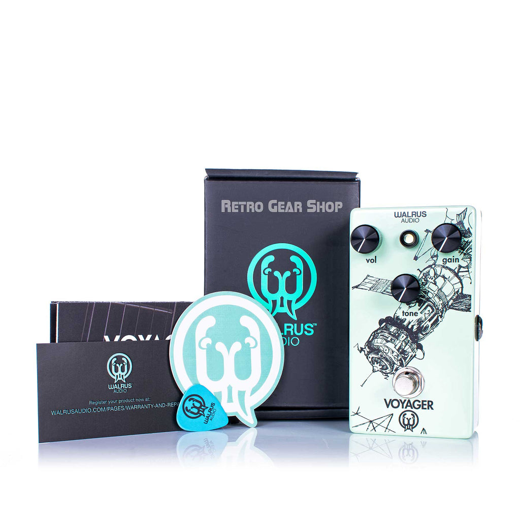 Walrus Audio Voyager Overdrive Preamp Guitar Effect Pedal Box Manual Extras