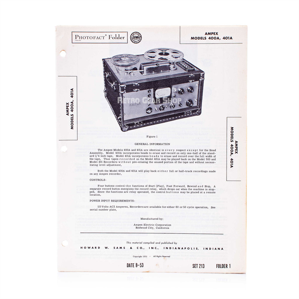 Ampex 400 Manual