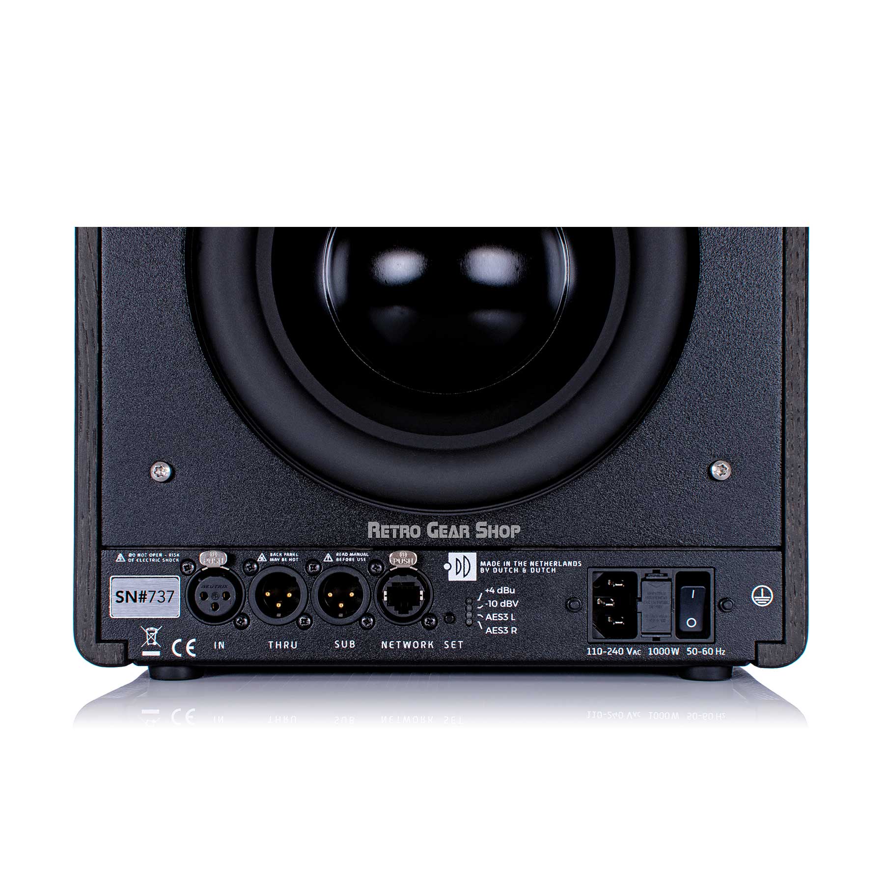 Dutch and Dutch 8c Hi-fi Loudspeaker Active Studio Monitor Black/Black Input Jacks