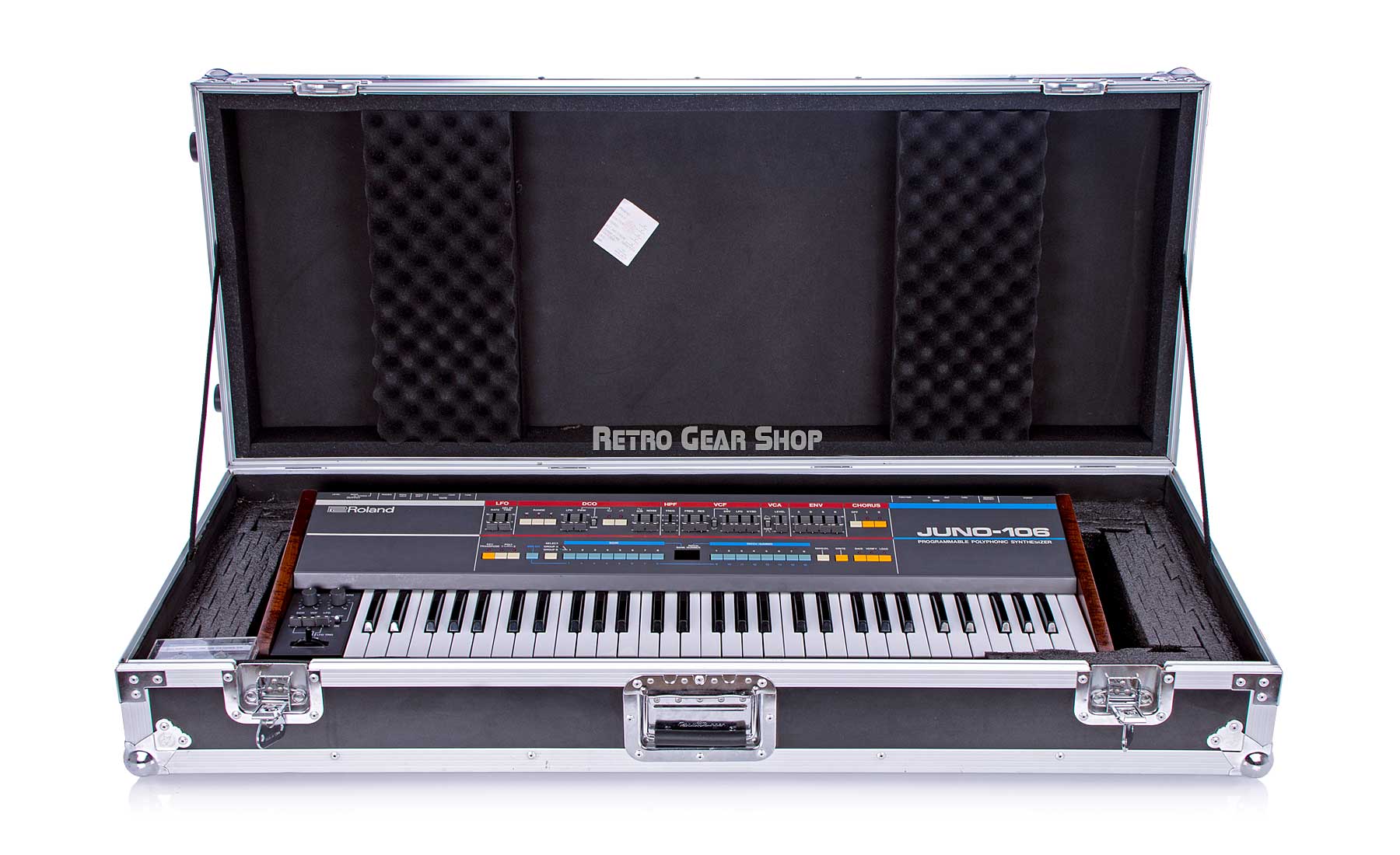 Roland Juno-106 Custom Wood + Flight Case Rare Vintage Analog