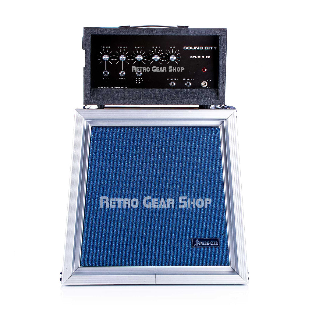 Sound City Studio 20 Jensen C12N Vintage Custom 1x12 Cabinet Blue Sparkle Front