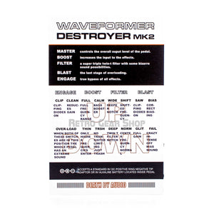 Death By Audio Waveformer Destroyer Mk2 Manual Settings